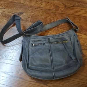 Blue Leather Crossbody Bag